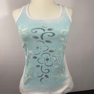 BCG True Vintage Euro White Tank Top with Floral Design ✨